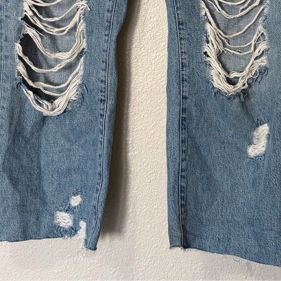 PAIGE Light Blue Distressed Boyfriend Jeans - Picture 7 of 15